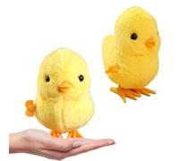 Simulated Plush Rabbit Wind Up Chick for Easter Gift,Wind up Easter Chick,Chicken Toys Easter Clockwork Jumping Chicken Bunnies Plush Toys for Egg Basket Fillers Kids Party Gift Favours-2 PCS