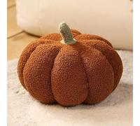 Simulated Pumpkin Pillow Plush - 3D Cushion Fall Decorations Stuffed Throw Pillows Toy for Thanksgiving Christmas Halloween Bedroom Sofa Couch Supplies(Brown,28cm)