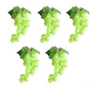 Simulated PVC Grape Bunch, 5Pcs Artificial Grape Bunch 24 Grapes About 16Cm Long For Table Centerpieces Wedding Party Decoration(green)