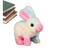 Simulated Rabbit Toy - 9 Inches Realistic Bunny Plush with Hopping, Ear Wiggling, and Nose Twitching Actions, Electronic Stuffed Animal Pet for Children and Adults, Soft White,