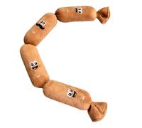 Simulated Sausage Plush Chew Toy Chew-Resistant & Self-Play Portable Pet Interactive Plaything Press-to-Squeak with BB Sound for Interactively Train Chewing Ability Supplies