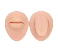Simulated Silicone Mouth Tongue Model Simulated Human Mouth Lip Tongue Stud Display Model Set (Light Skin)