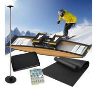 Simulated Ski Trainer, Indoor Simulated Ski Machine, Strength and Balance Training Tool Set, With Walking Stick, Freely Adjustable Resistance 0-100kg, For Waist, Abdomen and Leg Training Machine