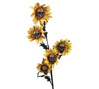 Simulated Skull Sunflower,Resin Skeleton Guard Halloween Decorations,Artificial Flowers for Garden Ornaments Outdoor