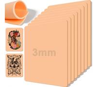 Simulated Tattoo Skin, 3mm Tattoo Practice Skin, Pack of 8 20 x 15cm Double Sided Silicone Pad Blank Tattoo Skin, Suitable for Beginners and Tattoo Artists