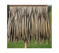 Simulated Thatch Roof Tiles Palm Thatch Roll Plastic Fake Grass Wooden House Flame Retardant Decorative Thatch PE Farm Winery Farmstead Thatch(Yellow c,6pcs)