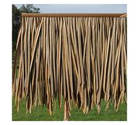 Simulated Thatch Roof Tiles Palm Thatch Roll Plastic Fake Grass Wooden House Flame Retardant Decorative Thatch PE Farm Winery Farmstead Thatch(Yellow a,8pcs)