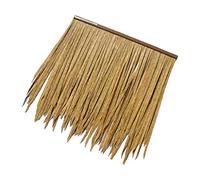 Simulated Thatch Roof Tiles Plastic Palm Thatch Roll Fake Grass Artificial Gazebo Grass Shed Wooden House Flame Retardant Plastic Thatch(Yellow a,8pcs)