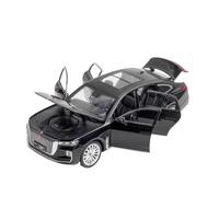 Simulation 1:24 For HONGQI H9 SUV Alloy Car Diecast Model Sound And Light Backward Pull Toy Centre Control Ornaments Hobby Vehicles Playgame Kit(Black)