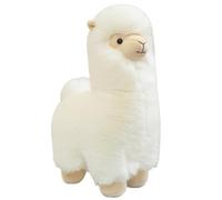 Simulation Alpaca Plush Toy, Realistic Fluffy Stuffed Animal, Cuddly Companion, Home Decor, for Kids Girls Boys(White,35cm/14in)