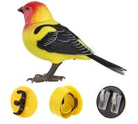 Simulation Bird Toy - Light Voice Activated Induction Birds, Flexible Mouth and Head, Realistic Bird Toys for Making Sounds, Light Voice Control Bird Figurine Toy(B)