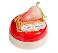 Simulation Cake Model, 7.5x6.5cm PVC Fake Fruit Dessert, Realistic Round Pastry Prop for Bakery Shop Display and Kids Role Play(1)