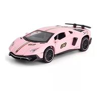 Simulation Car Model Best Gift 1/32 For Lamborghini LP780 Sound & Light Luxury High Simulation Toy Diecast Sports Car Model (Color : Pink)