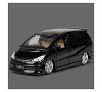 Simulation Car Model Best Gift 1/32 For Toyota Estima MPV Metal Diecast Car Model High Simulation Sound Light Luxury Kids Toy (Color : Black)