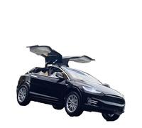Simulation car retro car model 1:24 Fit for Tesla for Model X SUV Alloy Die-cast Metal Vehicle Model Collection not include batteries(Blackone)