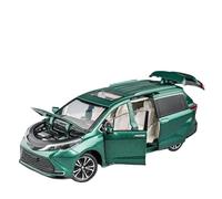 Simulation car retro car model 1/24 Fit for Toyota for Sienna MPV Van Die-cast Toy Car Model with Pull-Back Sound and Light Doors not include batteries(Green)