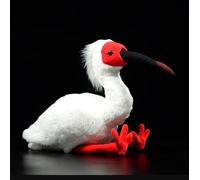 Simulation Cute Asian Crested ibis Plush Toy Lifelike White Red Nipponia Animal Doll Collectible Toys Kids Gift 27cm White Red