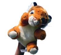 Simulation Cute Tiger Hand Puppet Plush Toy White Tiger Doll Comfort Gift Ventriloquism Doll Zodiac Tiger Gift(Orange)