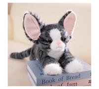 Simulation Devon Rex Cat Plush, Cute Cat Stuffed Animals Soft Plushie Toy for Kids Adults Birthday Christmas(Grey)