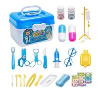 Simulation Doctor Supplies for Boys and Girls 3+ Years Old - Realistic Doctor Toy Set - 23pcs Play House Toy Doctor Set with Stethoscope, Storage Box