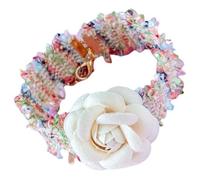 Simulation Flower Cat Collar Decorative Kitten Necklace with Flower Charm for Small Pets Lightweight Knitting Wool Material for Festival Parties and Weekend Outfits