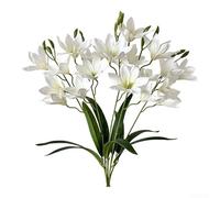 Simulation flower decoration with 5 heads for For Weddings and home environments, offering a long lasting effect to improve the ambiance of living rooms and bedrooms (White)