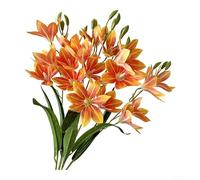 Simulation flower decoration with 5 heads for For Weddings and home environments, offering a long lasting effect to improve the ambiance of living rooms and bedrooms (Orange)