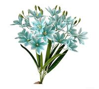 Simulation flower decoration with 5 heads for For Weddings and home environments, offering a long lasting effect to improve the ambiance of living rooms and bedrooms (Blue)