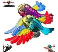 Simulation Flying Bird Motorcycle Car Creative Ornament,Fun Wind-Powered Companion Rotating Wing Accessory,2025 Creative Ornaments Flapping Wings Birds on Cars Rearview Mirror,For Motorcycle Helmet