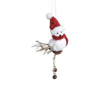 Simulation Foam Bird Pendant Red Scarf Hat Cute Plush Bird Christmas Tree Decorative Props Ornament Artificial Christmas with ornaments mini plush ornament, adorable with mini santa figurines