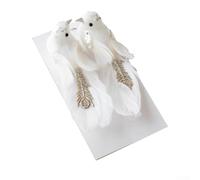 Simulation Foam Feather Birds Set with Foam and Feathers for Christmas Tree, Wedding Party, Indoor Decorations (white)