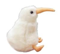 Simulation Kiwi Plush Doll Bird Zealand Wingless Toy Soft And Cute 's Early Education Gift Home Decoration(White,18cm)