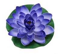 Simulation Lotus Flower for Pond and Aquarium Decoration, 18cm Floating Water Lily in Various Colors (blue-purple)