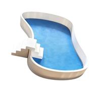 Simulation Miniature Poolside Scene Model Swimming Pool Figure for Doll House Sand Model Crafting and Interior Styling Collectible Miniatures
