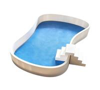 Simulation Miniature Poolside Scene Model Swimming Pool Figure for Doll House Sand Model Crafting and Interior Styling Collectible Miniatures