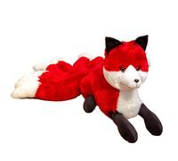 Simulation Nine Tailed Fox Plush Animal Doll Plush Toy Cute Fox Doll 10.23-inch Gift Home Decoration Ornament Halloween Christmas Birthday Gift(Red,26cm)