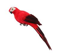 Simulation Parrot Statue Party Favors for Patio Yard Lawn Home Wall Tree Red, Big Red, 25x7 cm