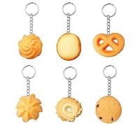 Simulation Pastry Keychain Butter Cookies Keychain Child Snacks Model Key Chain School Bag Pendant Jewelry Pastry Gift