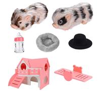 Simulation Piggy Figurine for Pretend Play with Interactive SeeSaw Function Imaginative Play Animal Figurine