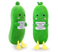 Simulation Plush Cucumber Toy Stuffed Plush Pillow Positive Emotion Support Cucumber Doll Hugging Pillow Cuddly Toy for Girls Boys Cute Decor Funny Encouraging Present for Birthday Christmas