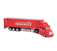 Simulation Pull Back Car Model Toy with Light and Sound Effect, Detachable Front and Container, Suitable for Age 3+ ((red))