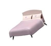 Simulation Resin Miniature Doll House Furniture 1/64, Double Bed | For Display Decor and Collector Styling Accent Use, Scene Decor and Soft Styling Accent Use