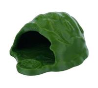 Simulation Rock Reptile Hideout Ornament,Realistic Lizard Feeder,Multi-functional Hidden Cave Shelter for Aquarium Decoration(Green)