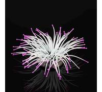 Simulation Silicone Luminous Sea Anemone Ornament, Artificial Fish Tank Coral with Suction Cup, for Aquarium Fish Tank Decoration (Purple)