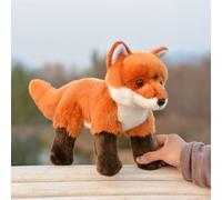 Simulation standing fox plush toy, stuffed animal red fox doll. The four limbs have aluminum wire so it can stand firmly. (There is no aluminum wire on the four limbs and it cannot stand firmly.)