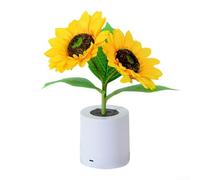 Simulation Sunflower LED Night Light, Rechargeable and Adjustable Brightness, Energy Saving, Safe for Kids and Adds Warmth to Any Space (2 Heads)