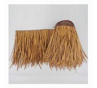 Simulation Thatch Roll Artificial Thatch Hot Melt Palm Thatch Roof Plastic Fake Straw Fireproof and Flame Retardant for Tiki Bar Garden House Pavilion Decoration(Yellow b,0.5x4m/1.64X13.1ft)