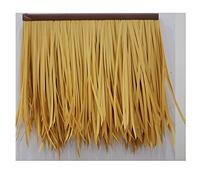 Simulation Thatch Tile Roof Plastic Fur Grass Artificial Straw PVC Fake Thatch Farm Winery Wooden House Gazebo for Hawaiian Feel Bar Seaside Man-Made Thatch(Yellow d,20pcs)