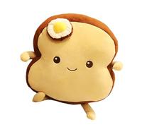 Simulation Toast Shape Pillow - Cartoon Bread Shaped Cushion, Plush Toast & Poached Egg Food Toy For Kids | Fun Baked Goods Decor, Cartoon Fake Poached Egg Baked Goods Doll For Nursery Dormitory