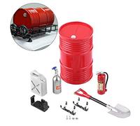Simulation Tool Part Mini Decor Set for RC Car Shovel Fuel Tank Fire Extinguisher Lightweight Portable Made of ABS Material Fit for Axial SCX10 CC01 D90 D110 TF2 Car (Style C)